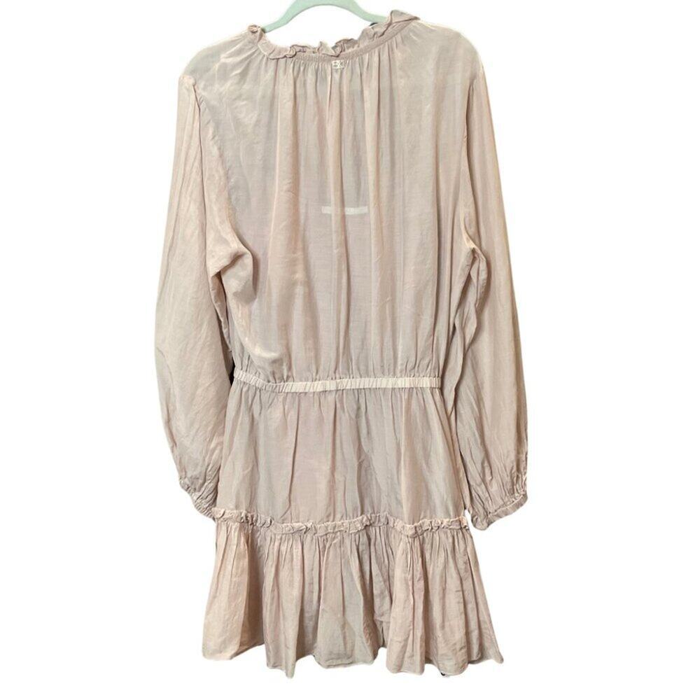 Bird & Knoll Petal Pink Tiered‎ Dress Silk Cotton coquette feminine - Picture 2 of 9